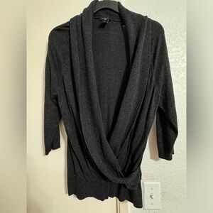 Ann Taylor Gray Wrap Sweater. Size XL. Gently Used.